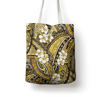 Polynesian Hibiscus Tropical Yellow Floral Tote Bag Tribal Pattern - Polynesian Pride