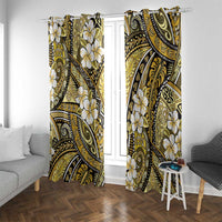 Polynesian Hibiscus Tropical Yellow Floral Window Curtain Tribal Pattern - Polynesian Pride