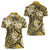 Polynesian Hibiscus Tropical Yellow Floral Women Polo Shirt Tribal Pattern - Polynesian Pride