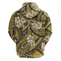 Polynesian Hibiscus Tropical Yellow Floral Zip Hoodie Tribal Pattern LT01 - Polynesian Pride