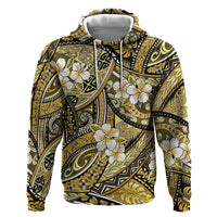 Polynesian Hibiscus Tropical Yellow Floral Zip Hoodie Tribal Pattern LT01 Pullover Hoodie Yellow - Polynesian Pride