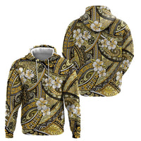 Polynesian Hibiscus Tropical Yellow Floral Zip Hoodie Tribal Pattern LT01 - Polynesian Pride
