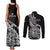 New Zealand Silver Fern Rugby Couples Matching Tank Maxi Dress and Long Sleeve Button Shirts Aotearoa Kiwi Maori Black Version LT01 - Polynesian Pride