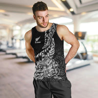 New Zealand Silver Fern Rugby Men Tank Top Aotearoa Kiwi Maori Black Version LT01 - Polynesian Pride