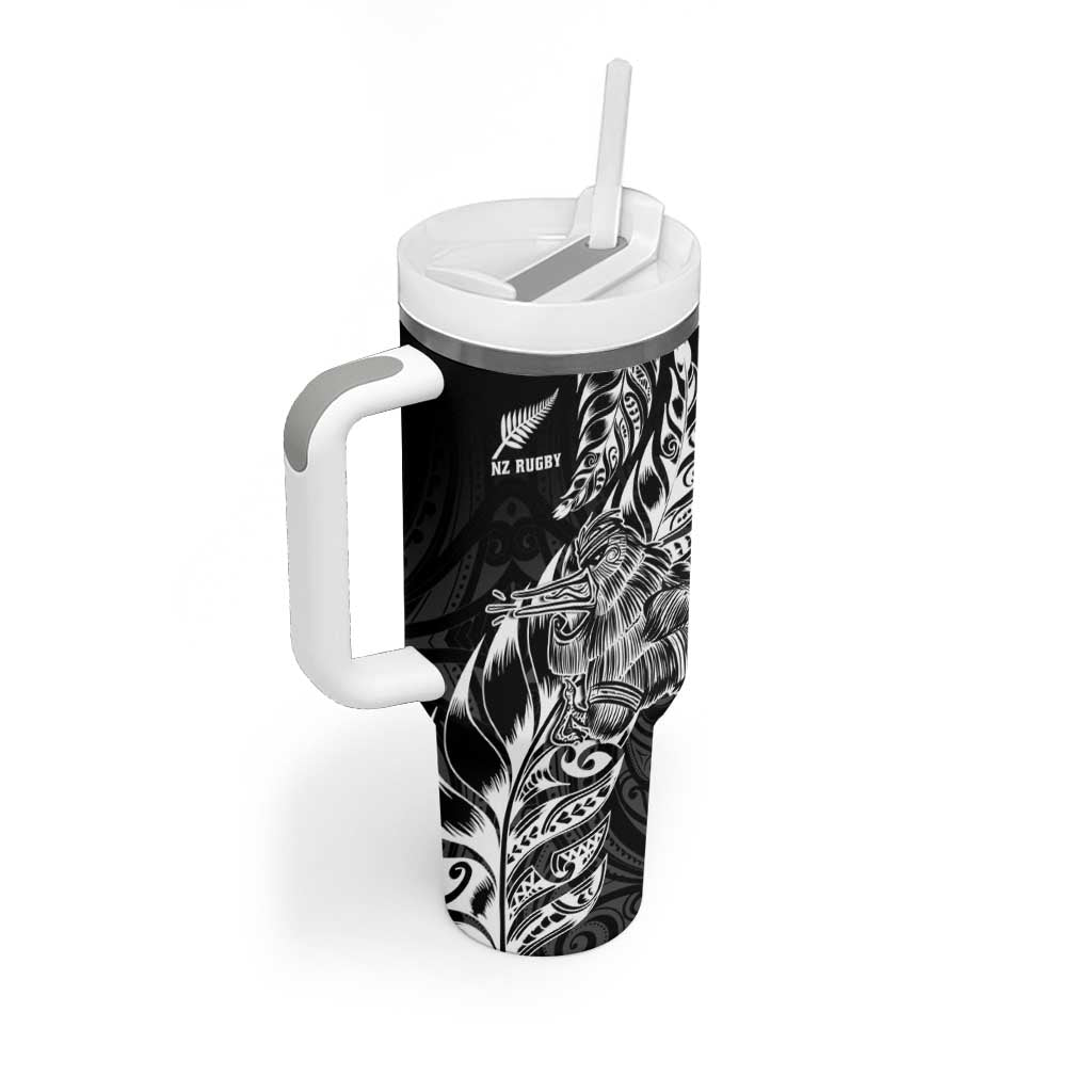 New Zealand Silver Fern Rugby Tumbler With Handle Aotearoa Kiwi Maori Black Version