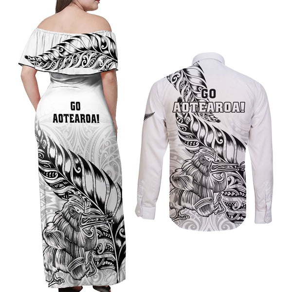 Custom New Zealand Silver Fern Rugby Hoodie Dress Aotearoa Kiwi Maori White Version LT01 main image 0