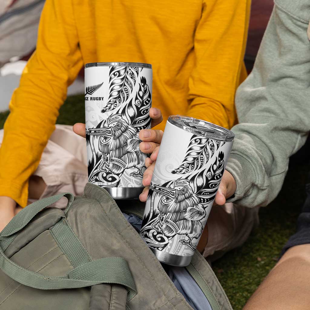 New Zealand Silver Fern Rugby Tumbler Cup Aotearoa Kiwi Maori White Version