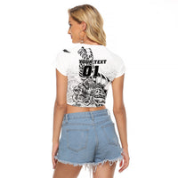 Custom New Zealand Silver Fern Rugby Raglan Cropped T Shirt Aotearoa Kiwi Maori White Version LT01 - Polynesian Pride