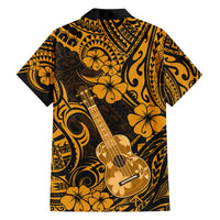 Hawaii Ukulele Family Matching Summer Maxi Dress and Hawaiian Shirt Polynesian Pattern Gold Version LT01 - Polynesian Pride