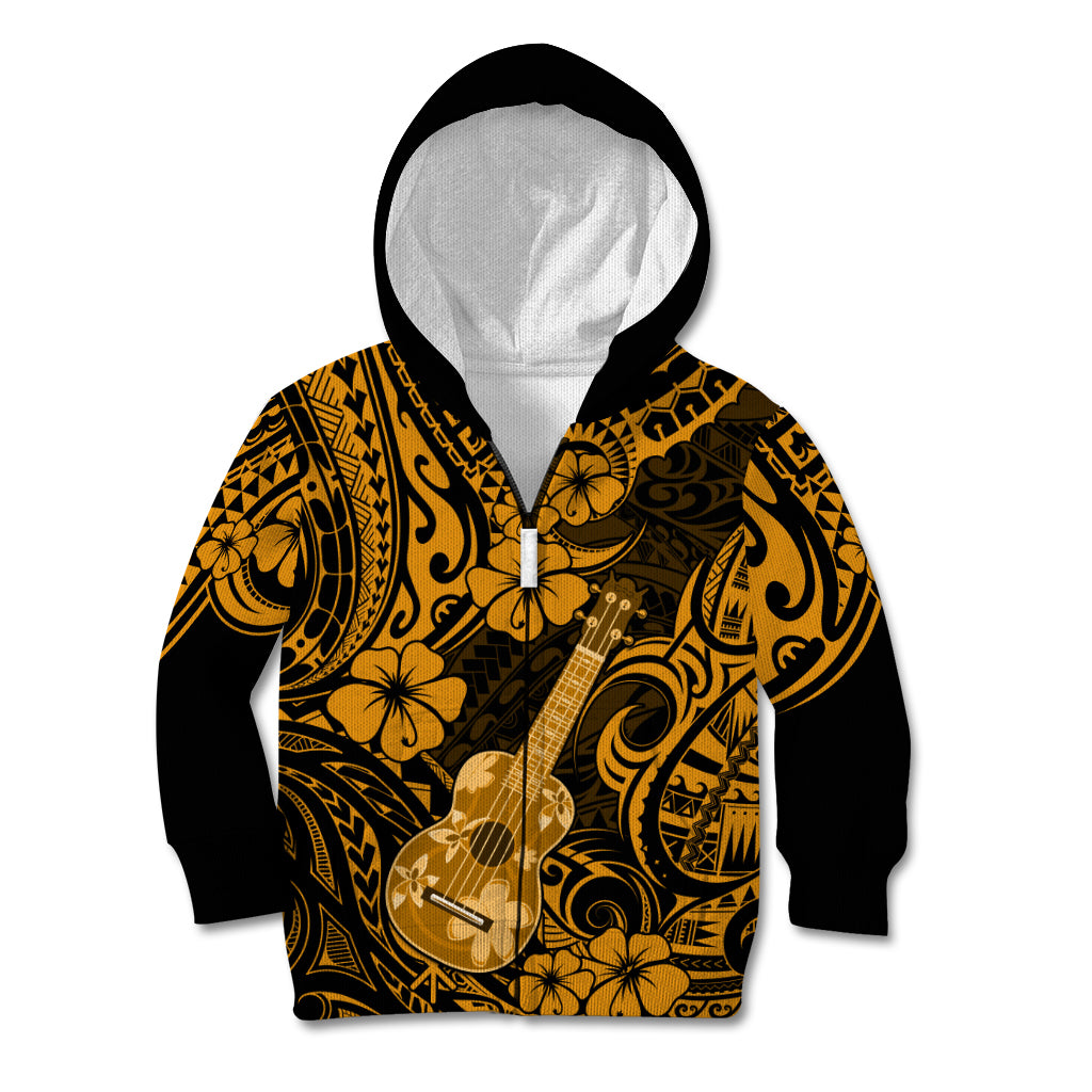 Hawaii Ukulele Kid Hoodie Polynesian Pattern Gold Version LT01 - Polynesian Pride