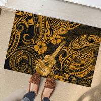 Hawaii Ukulele Rubber Doormat Polynesian Pattern Gold Version LT01 - Polynesian Pride