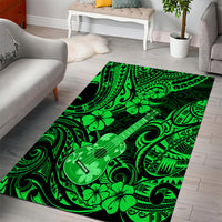 Hawaii Ukulele Area Rug Polynesian Pattern Green Version LT01 - Polynesian Pride