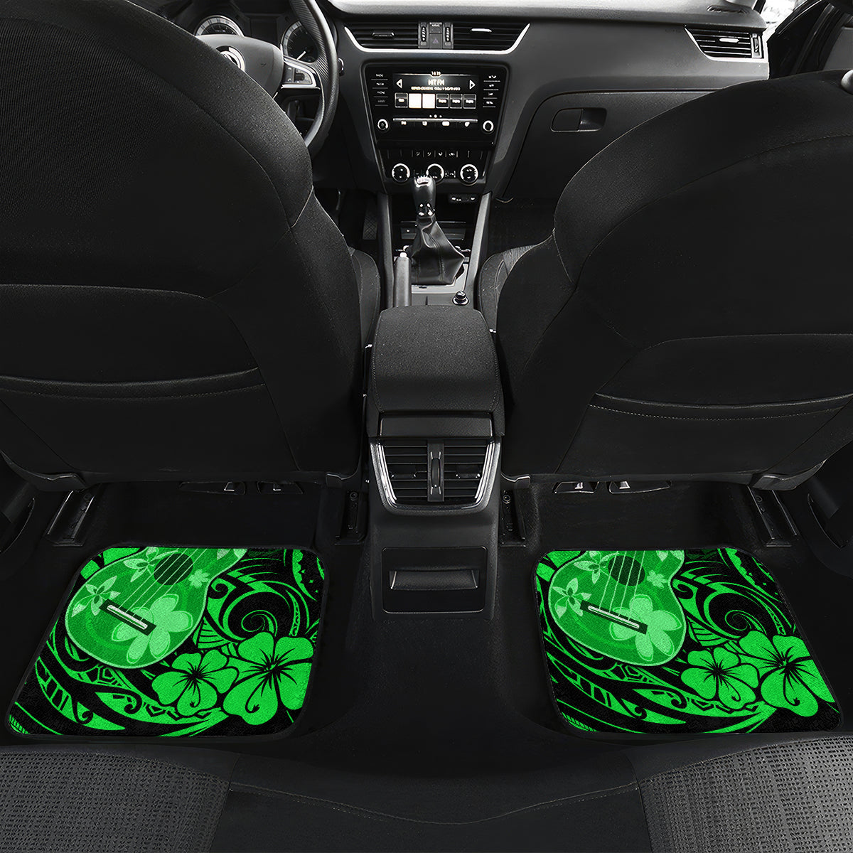 Hawaii Ukulele Car Mats Polynesian Pattern Green Version LT01 - Polynesian Pride