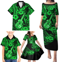 Hawaii Ukulele Family Matching Puletasi Dress and Hawaiian Shirt Polynesian Pattern Green Version LT01 - Polynesian Pride