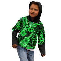Hawaii Ukulele Kid Hoodie Polynesian Pattern Green Version LT01 - Polynesian Pride