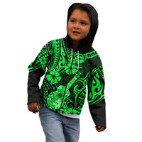 Hawaii Ukulele Kid Hoodie Polynesian Pattern Green Version LT01 - Polynesian Pride