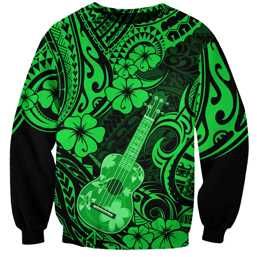 Hawaii Ukulele Sweatshirt Polynesian Pattern Green Version LT01 Unisex Green - Polynesian Pride