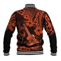 Hawaii Ukulele Baseball Jacket Polynesian Pattern Orange Version LT01 - Polynesian Pride