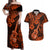 Hawaii Ukulele Couples Matching Off Shoulder Maxi Dress and Hawaiian Shirt Polynesian Pattern Orange Version LT01 Orange - Polynesian Pride