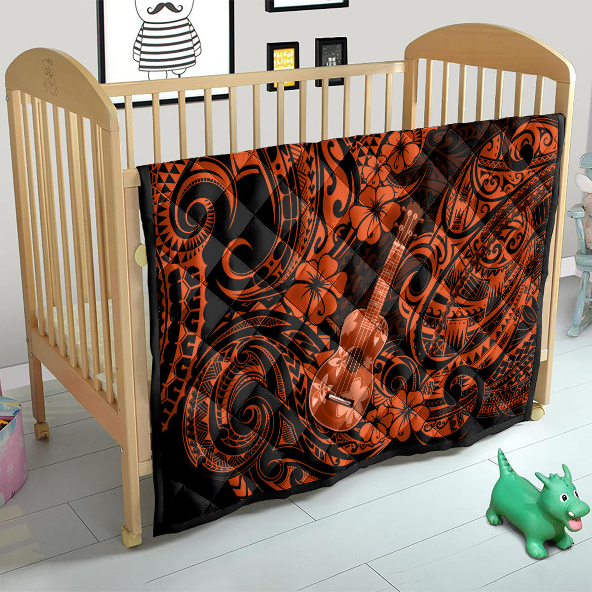 Hawaii Ukulele Quilt Polynesian Pattern Orange Version LT01 - Polynesian Pride