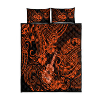 Hawaii Ukulele Quilt Bed Set Polynesian Pattern Orange Version LT01 Orange - Polynesian Pride