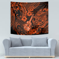Hawaii Ukulele Tapestry Polynesian Pattern Orange Version LT01 - Polynesian Pride