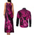 Hawaii Ukulele Couples Matching Tank Maxi Dress and Long Sleeve Button Shirts Polynesian Pattern Pink Version LT01 - Polynesian Pride