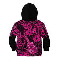 Hawaii Ukulele Kid Hoodie Polynesian Pattern Pink Version LT01 - Polynesian Pride