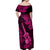 Hawaii Ukulele Off Shoulder Maxi Dress Polynesian Pattern Pink Version LT01 - Polynesian Pride