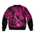 Hawaii Ukulele Sleeve Zip Bomber Jacket Polynesian Pattern Pink Version LT01 - Polynesian Pride