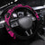 Hawaii Ukulele Steering Wheel Cover Polynesian Pattern Pink Version