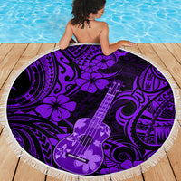 Hawaii Ukulele Beach Blanket Polynesian Pattern Purple Version LT01 - Wonder Print Shop
