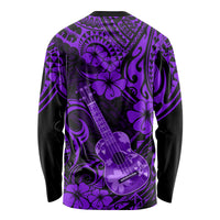 Hawaii Ukulele Long Sleeve Shirt Polynesian Pattern Purple Version LT01 - Polynesian Pride
