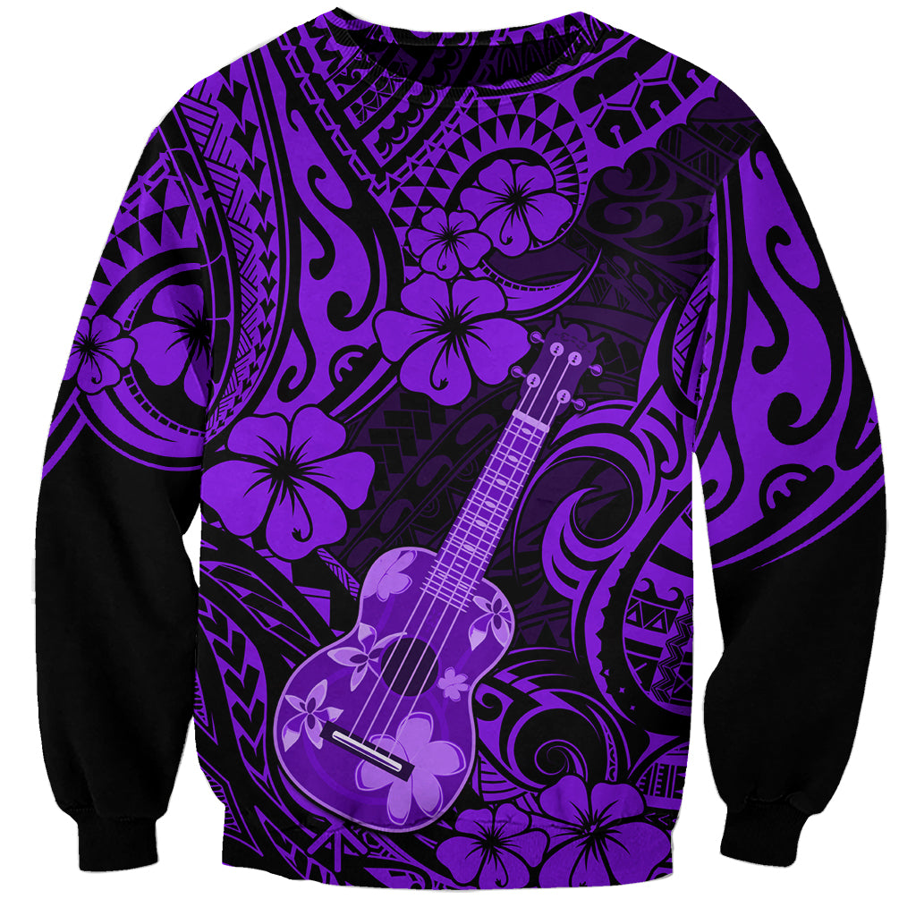 Hawaii Ukulele Sweatshirt Polynesian Pattern Purple Version LT01 Unisex Purple - Polynesian Pride