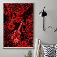 Hawaii Ukulele Canvas Wall Art Polynesian Pattern Red Version LT01 - Polynesian Pride
