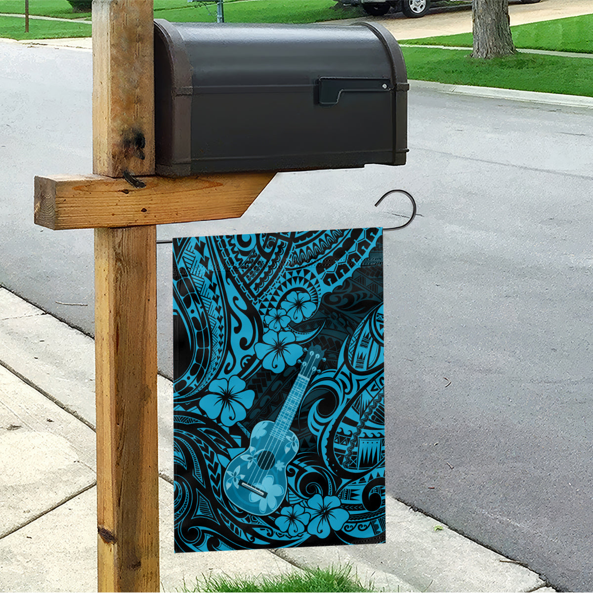 Hawaii Ukulele Garden Flag Polynesian Pattern Sky Blue Version LT01 - Polynesian Pride