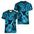 Hawaii Ukulele Women V Neck T Shirt Polynesian Pattern Sky Blue Version LT01 - Polynesian Pride