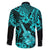 Hawaii Ukulele Family Matching Long Sleeve Bodycon Dress and Hawaiian Shirt Polynesian Pattern Turquoise Version LT01 - Polynesian Pride