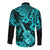Hawaii Ukulele Long Sleeve Button Shirt Polynesian Pattern Turquoise Version LT01 - Polynesian Pride