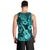 Hawaii Ukulele Men Tank Top Polynesian Pattern Turquoise Version LT01 - Polynesian Pride