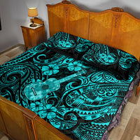 Hawaii Ukulele Quilt Bed Set Polynesian Pattern Turquoise Version LT01 - Polynesian Pride