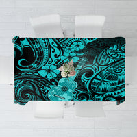 Hawaii Ukulele Tablecloth Polynesian Pattern Turquoise Version LT01 Turquoise - Polynesian Pride