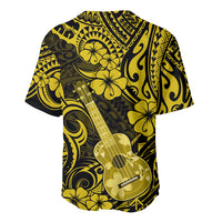 Hawaii Ukulele Baseball Jersey Polynesian Pattern Yellow Version LT01 - Polynesian Pride