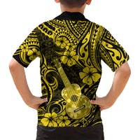 Hawaii Ukulele Kid Hawaiian Shirt Polynesian Pattern Yellow Version LT01 - Polynesian Pride