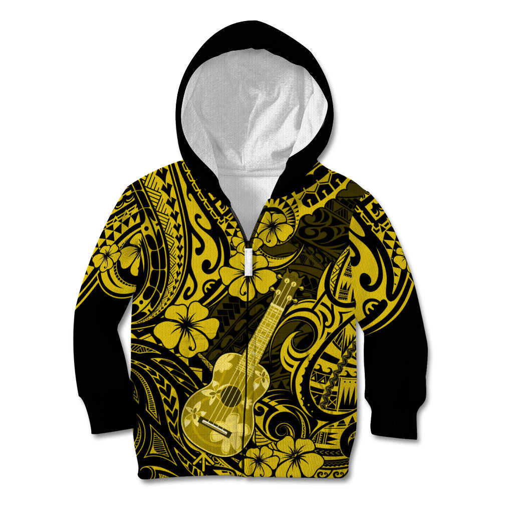 Hawaii Ukulele Kid Hoodie Polynesian Pattern Yellow Version LT01 - Polynesian Pride