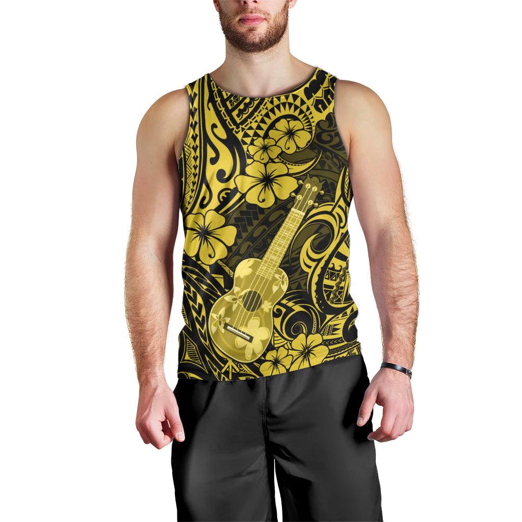 Hawaii Ukulele Men Tank Top Polynesian Pattern Yellow Version LT01 - Polynesian Pride