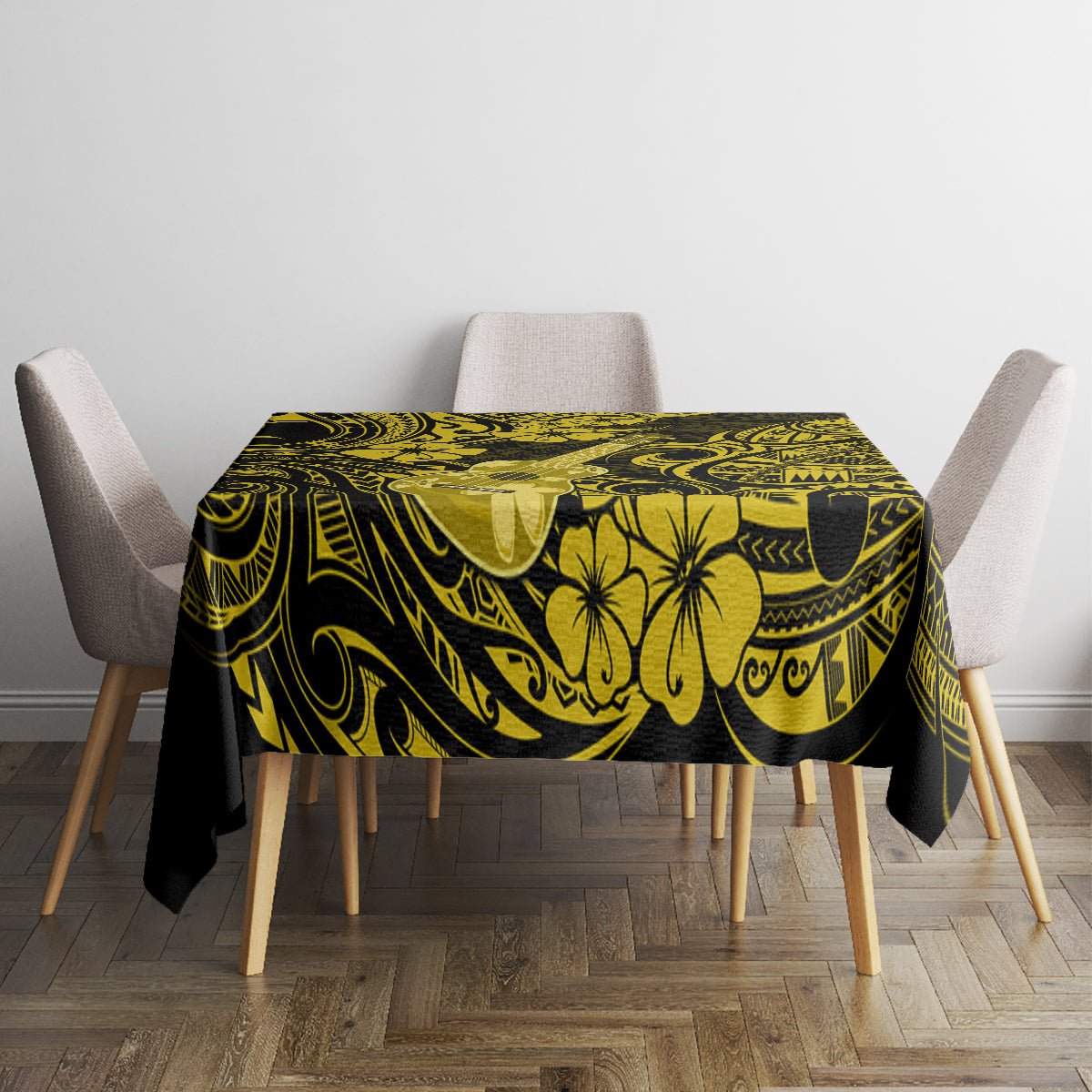 Hawaii Ukulele Tablecloth Polynesian Pattern Yellow Version LT01 - Polynesian Pride