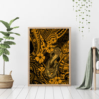 Hawaii Fish Hook Canvas Wall Art Polynesian Pattern Gold Version LT01 - Polynesian Pride