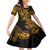 Hawaii Fish Hook Kid Short Sleeve Dress Polynesian Pattern Gold Version LT01 KID Gold - Polynesian Pride