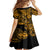 Hawaii Fish Hook Kid Short Sleeve Dress Polynesian Pattern Gold Version LT01 - Polynesian Pride